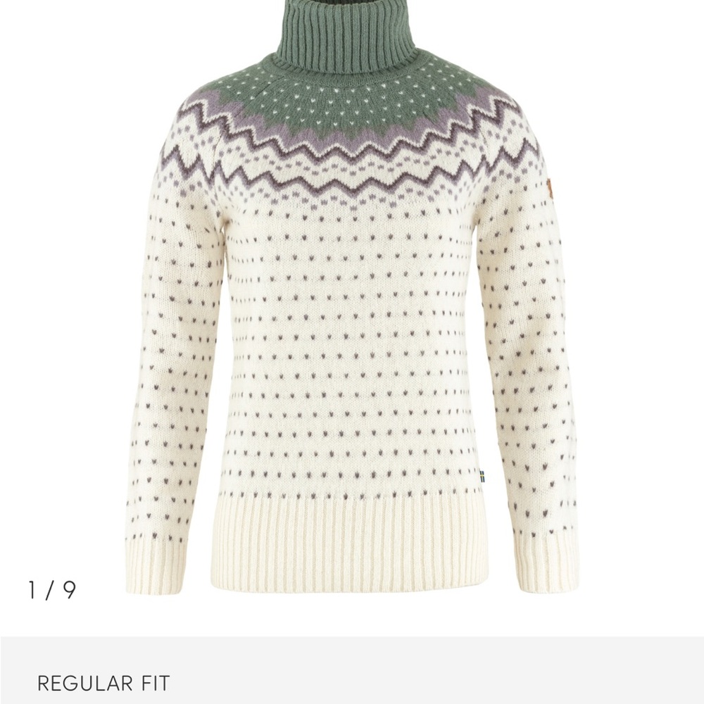 Women's Cream and Green Sweater